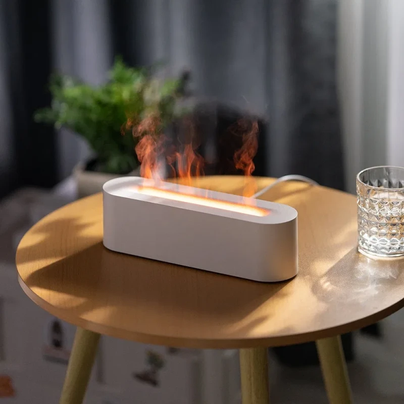 Ultrasone Vlam Diffuser – 120ml Geurverspreider met Essentiële Oliën